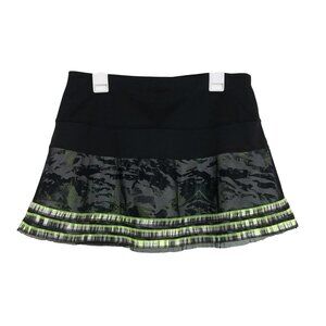 Lucky In Love Tennis Skirt With Shorts Camouflage Pattern Neon Trim Size S Black